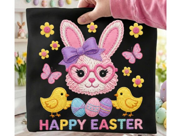 Download Happy Easter Bunny Yarn Tshirt Design - Premium Resources